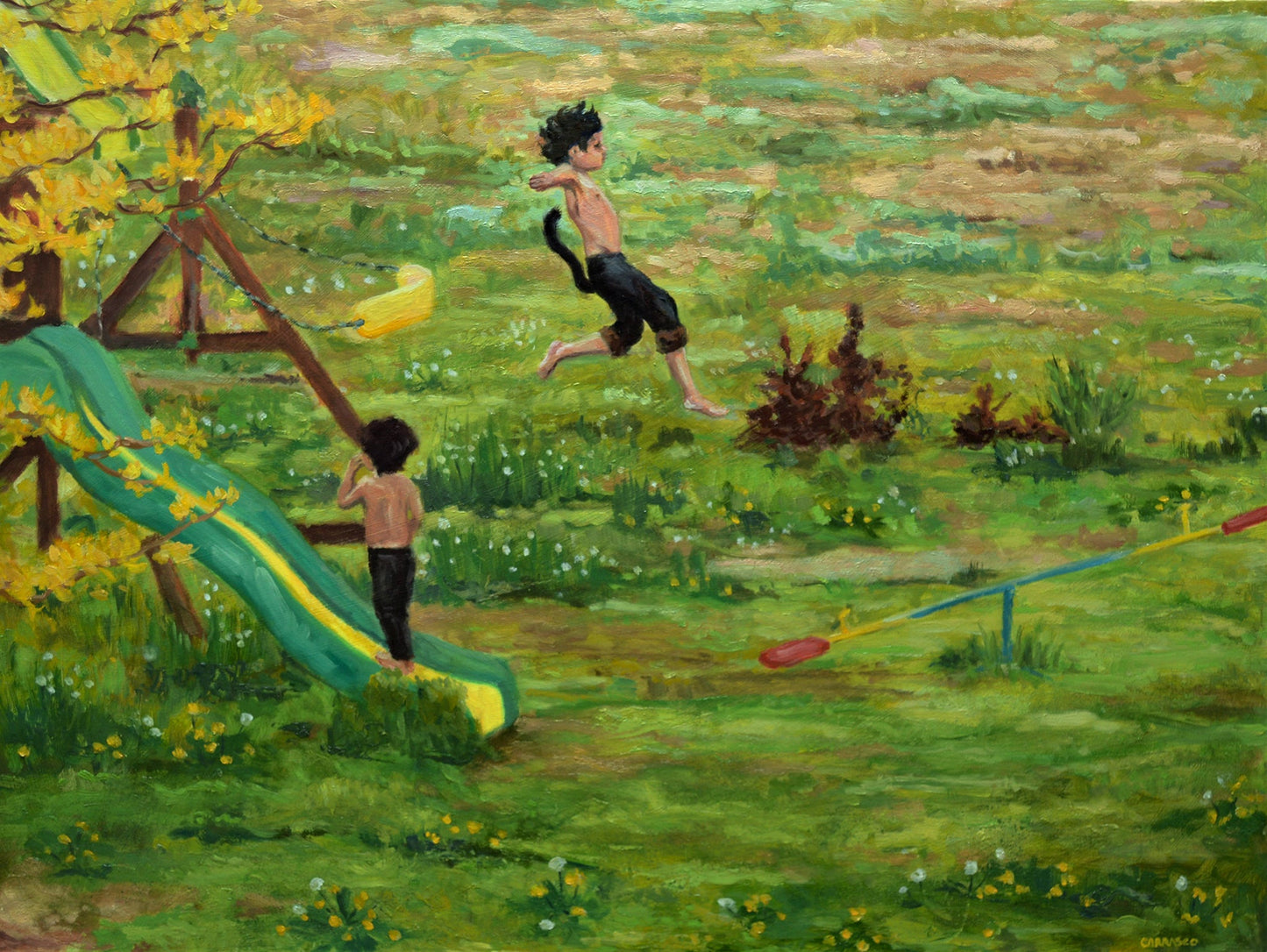 Flying Catboy Seen From Kitchen Window