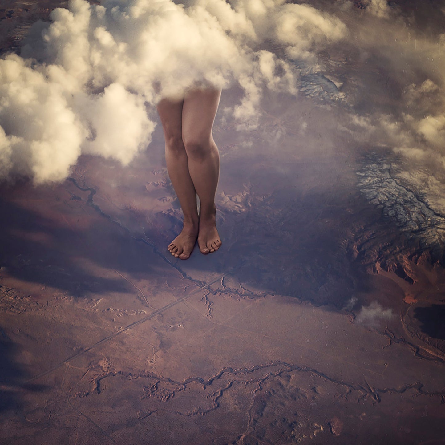floating in clouds