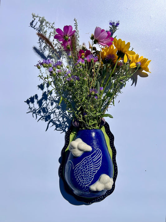 Swan and Sky Flower Sconce