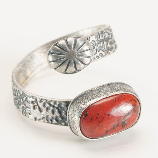 Sonoran Sunrise Jasper Adjustable Sterling Silver Ring by Kathleen Krucoff