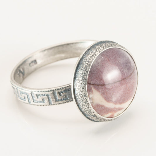 Porcelain Jasper Sterling Silver Adjustable Ring by Kathleen Krucoff