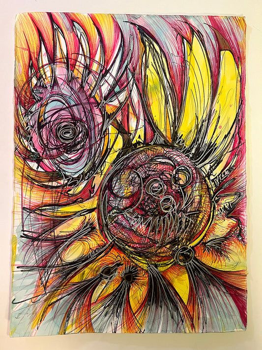 Sunflower Frenzy - Electric Flower Series