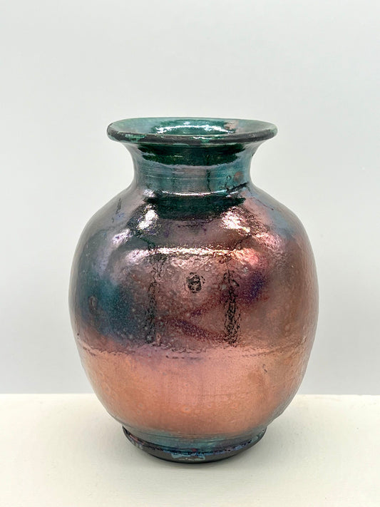 Handcrafted Pottery - Vases with Bronze Raku Finish
