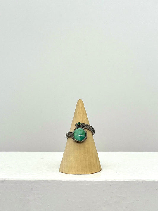 Handcrafted Ring - Turquoise Emerald Base