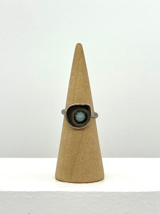 Handcrafted Ring - Folded Shadow Peru Chalc