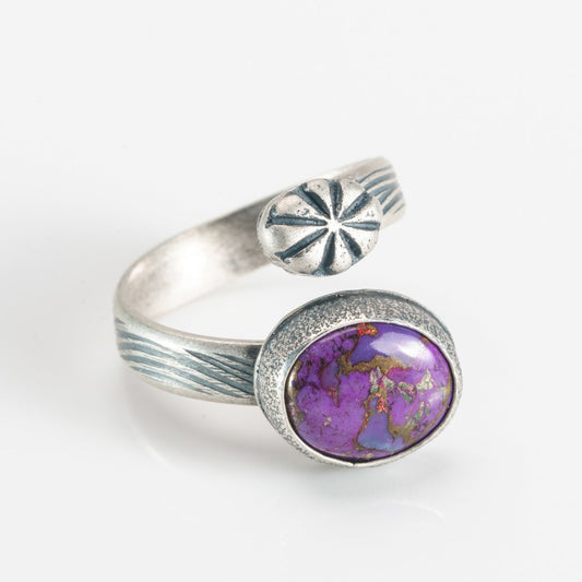 Celestial Purple Mohave Turquoise Bypass Ring by Kathleen Krucoff