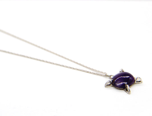 Round Amethyst and Sterling Silver Necklace by John Wirth