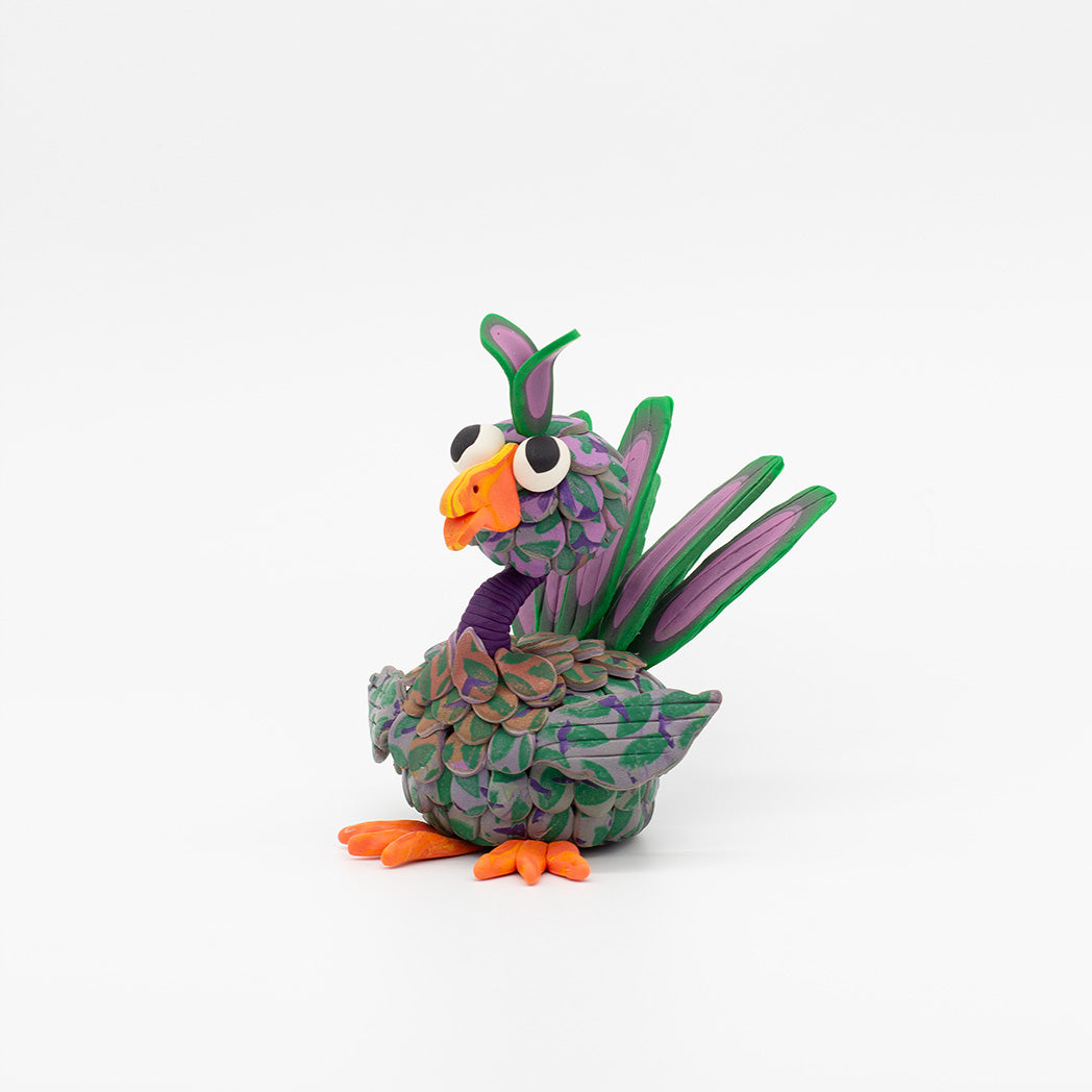 Handcrafted polymer creatures by Pat Ellis