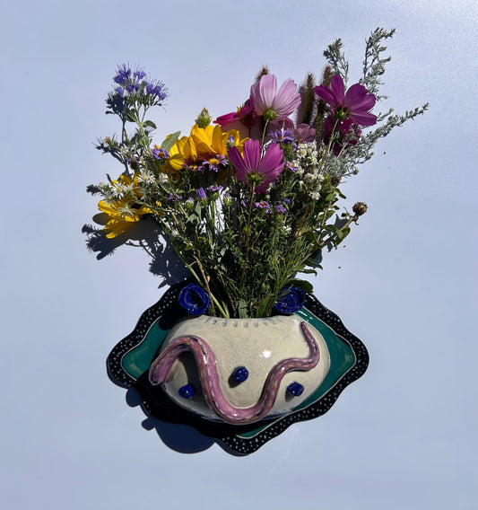 Western Terrestrial Garter Snake Flower Sconce